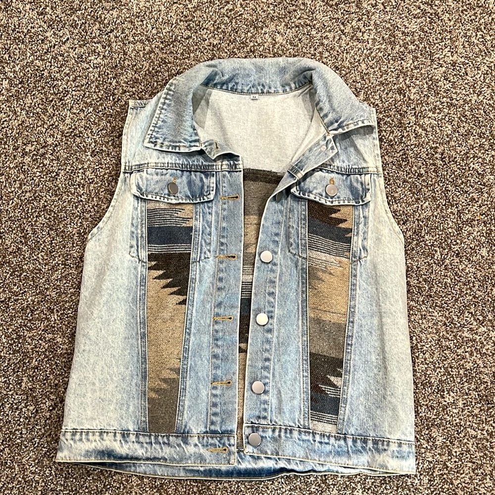 Aztec Denim Vest SOLD**
